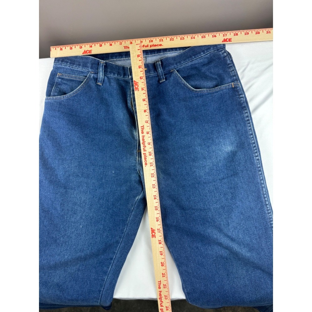 Classic Blue Denim Jeans Straight Leg Vintage Wash Casual Workwear Pants ‎ 36x30